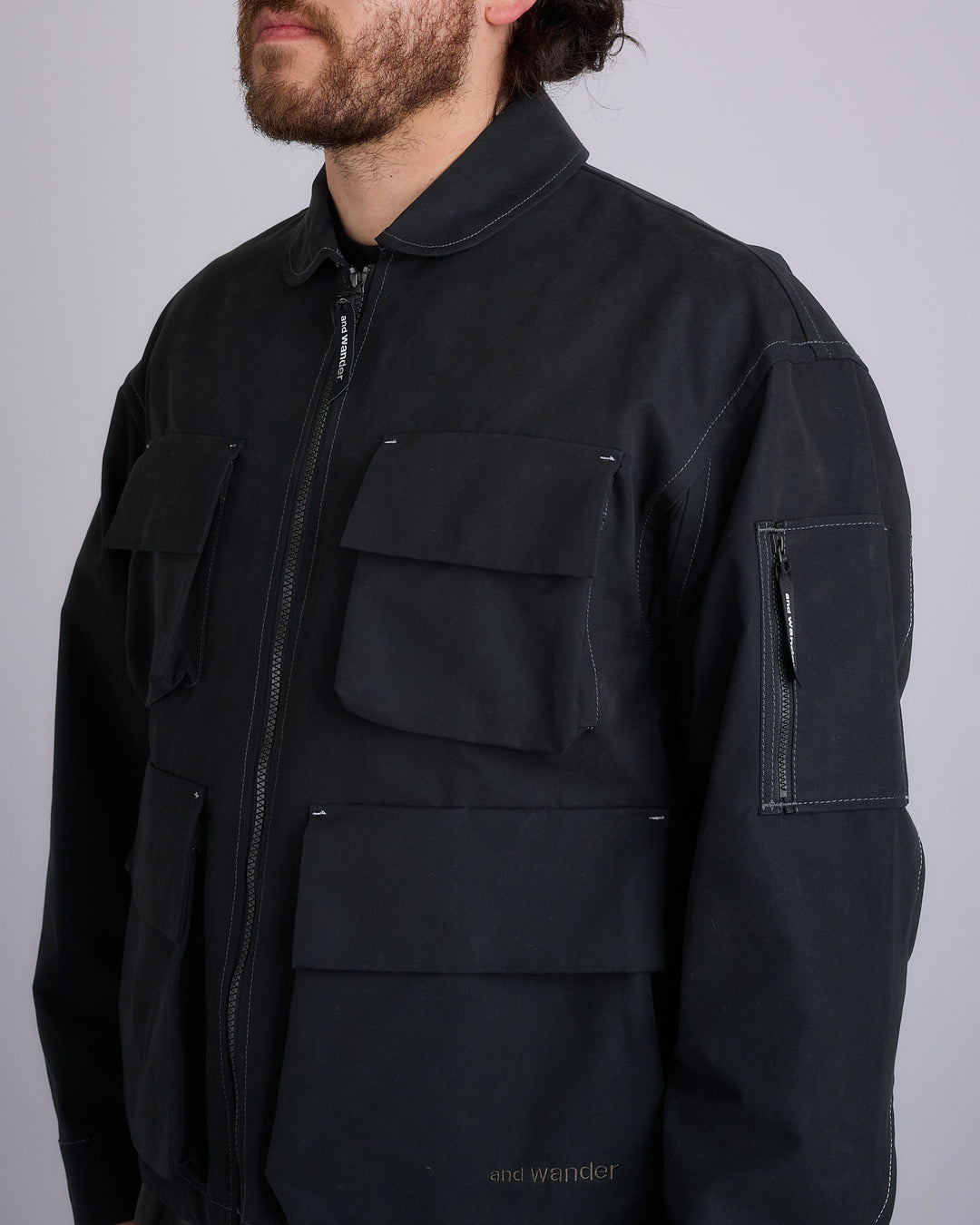 and wander CPE Field Jacket Black