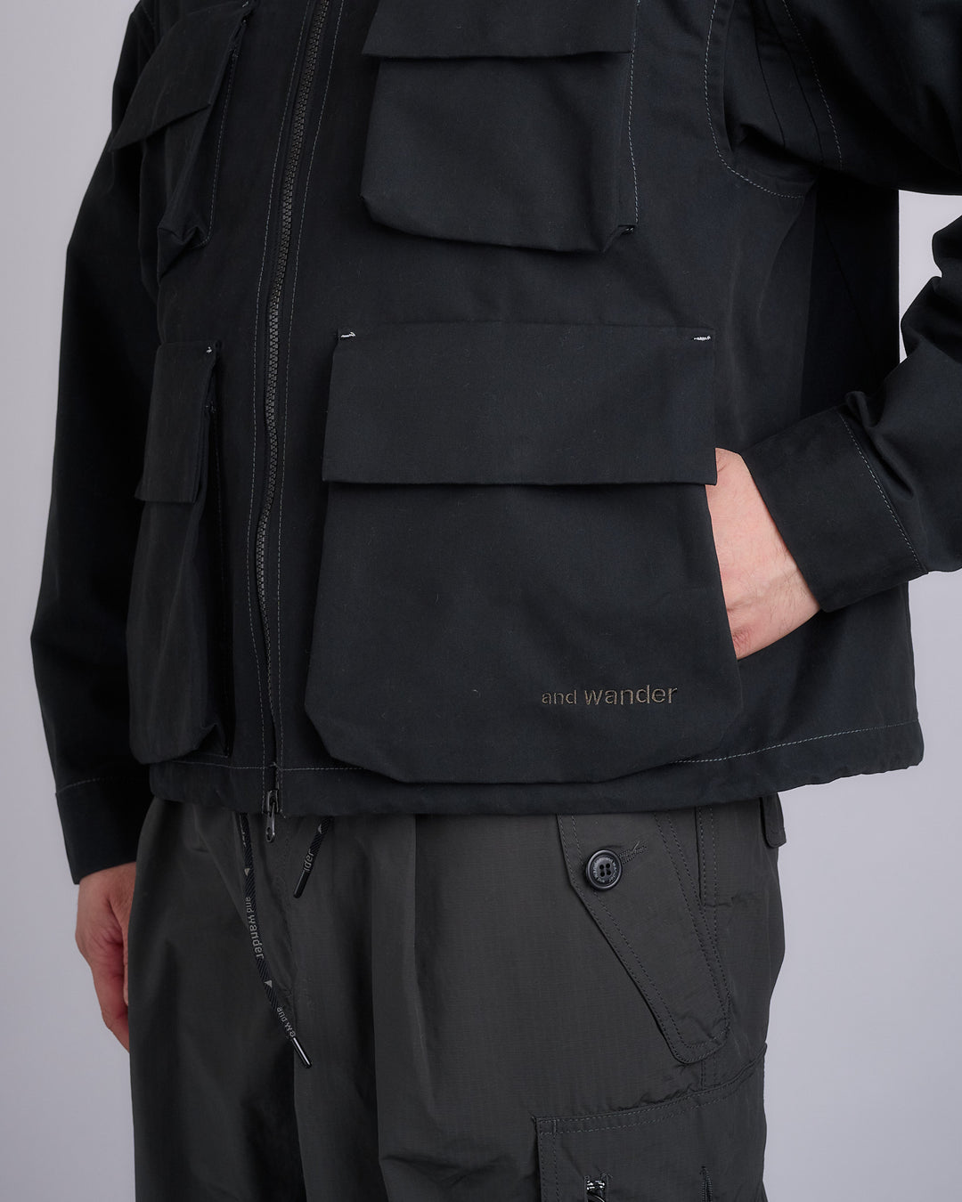 and wander CPE Field Jacket Black