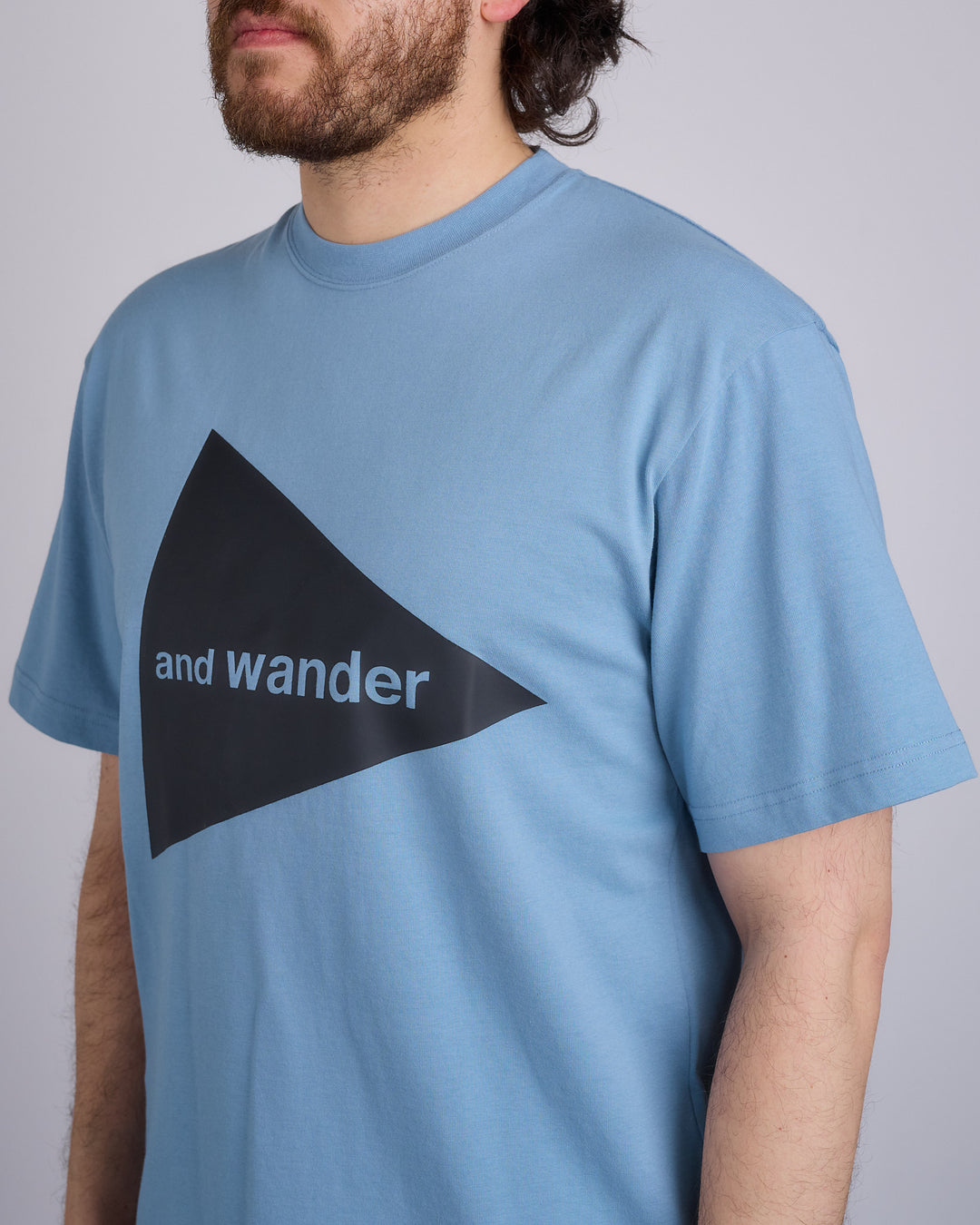 and wander Log T-Shirt Light Blue