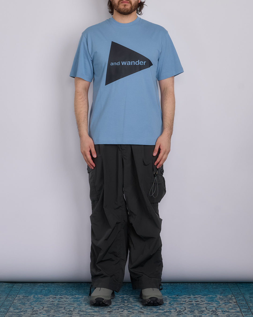 and wander Log T-Shirt Light Blue