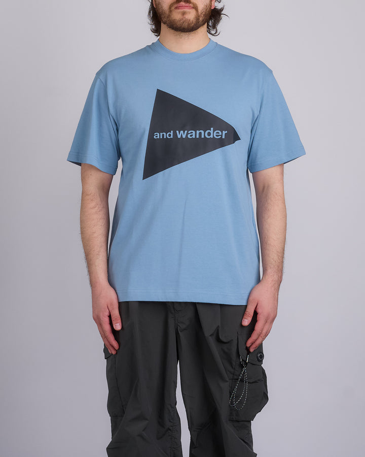 and wander Log T-Shirt Light Blue