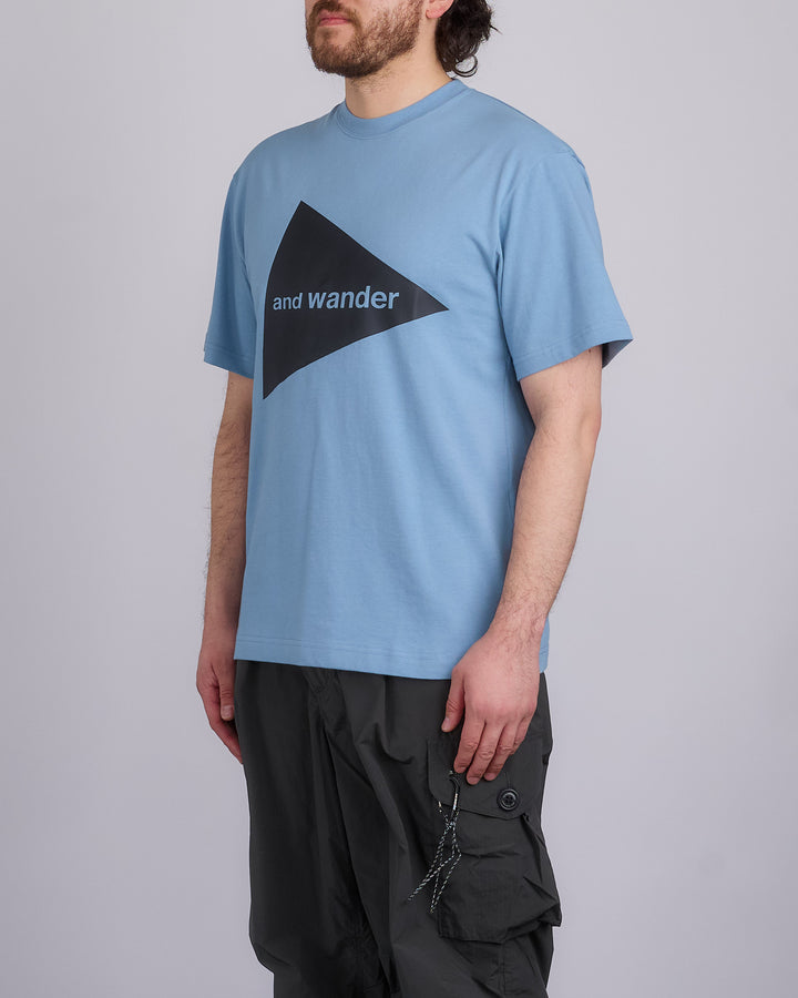 and wander Log T-Shirt Light Blue