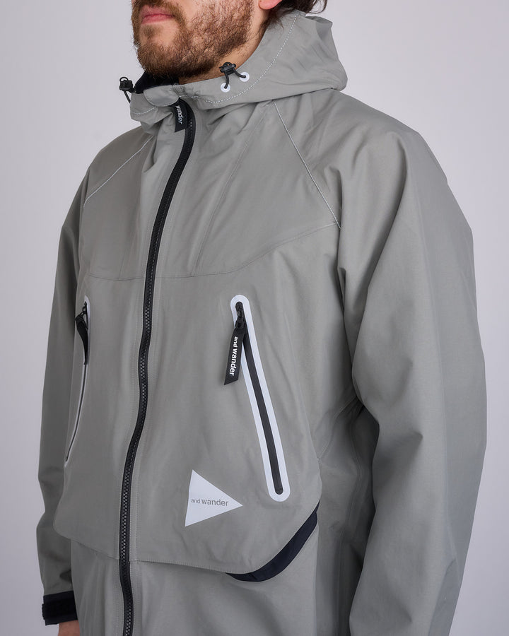 and wander Loose Fitting Rain Jacket Gray