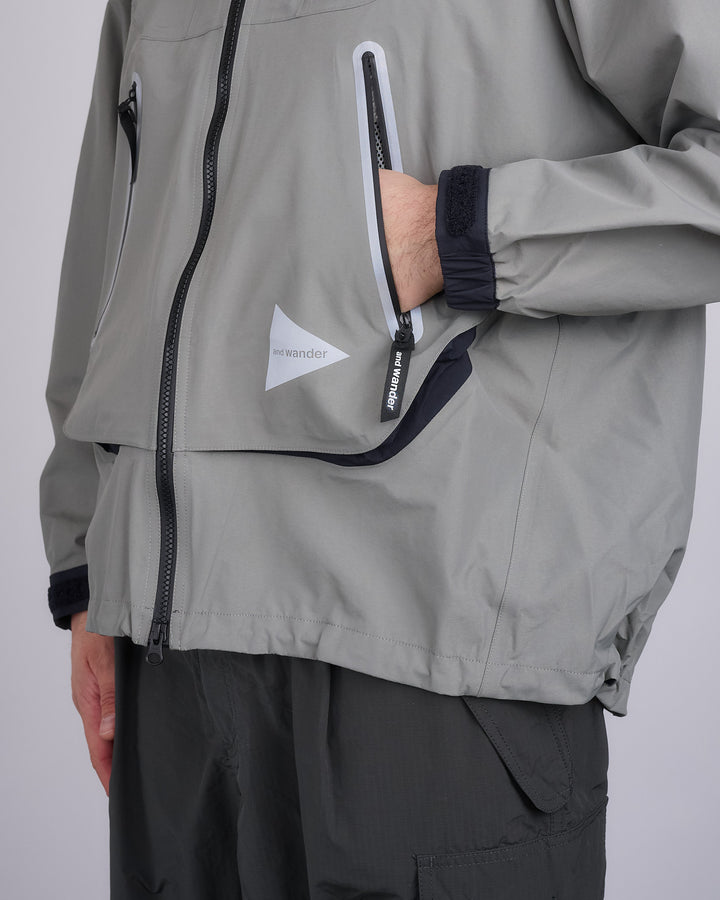 and wander Loose Fitting Rain Jacket Gray