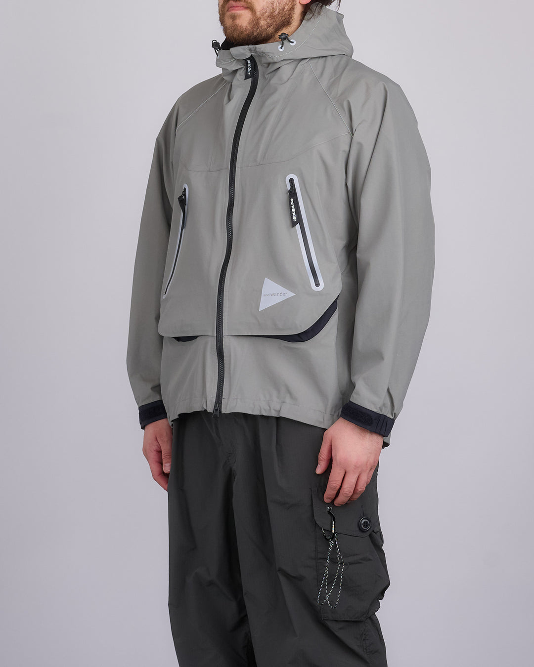 and wander Loose Fitting Rain Jacket Gray