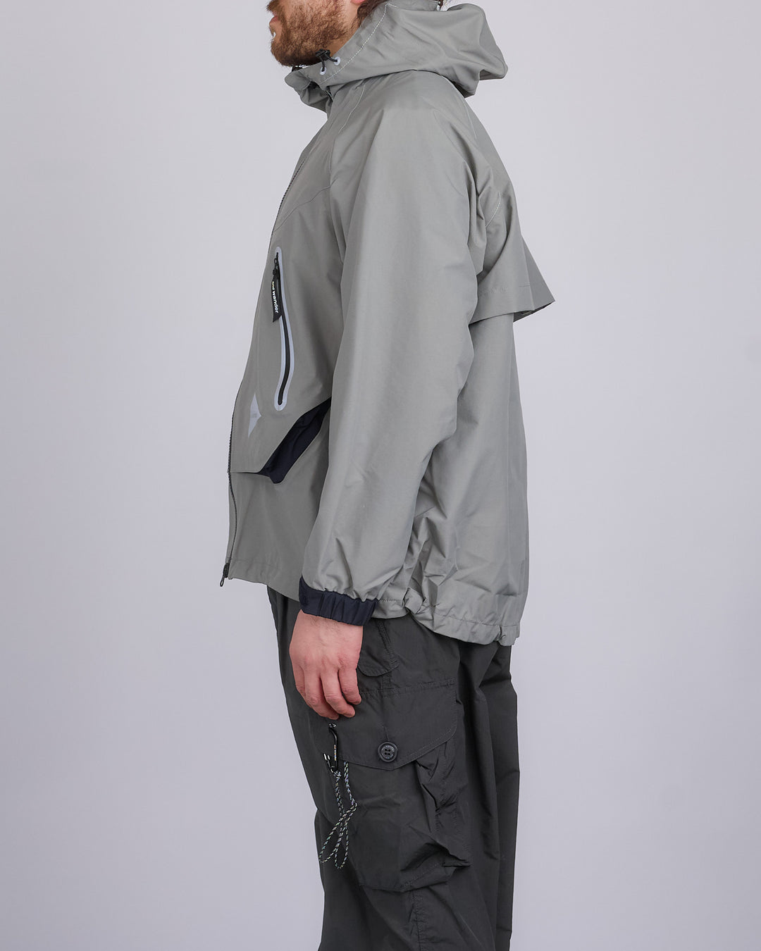 and wander Loose Fitting Rain Jacket Gray