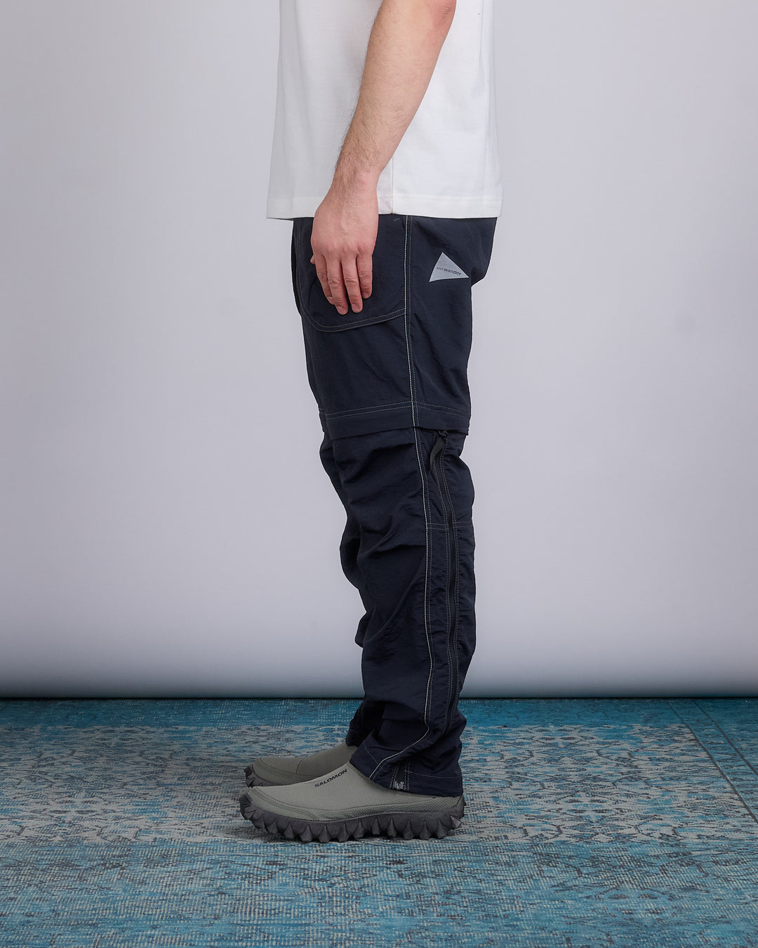 and wander Nylon Taffeta Hiker 2-Way Pant Black