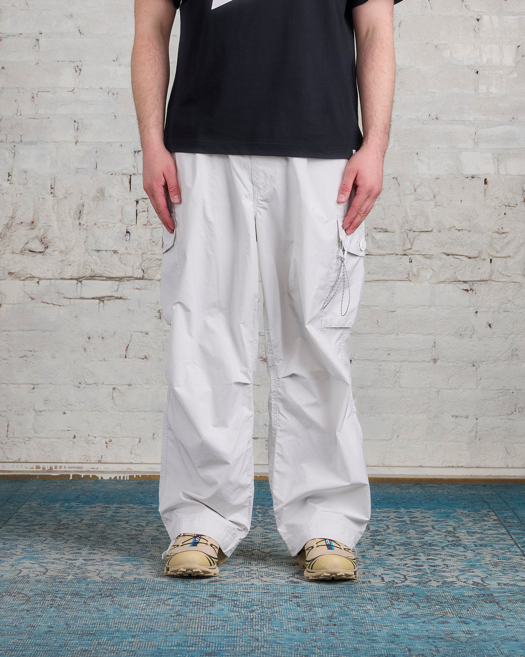 and wander Oversized Cargo Pant Off White