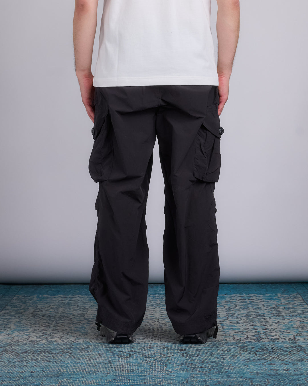 and wander Oversized Silhouette Cargo Pant Black