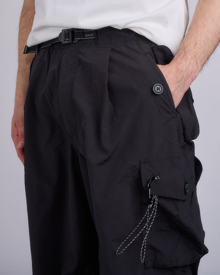 and wander Oversized Silhouette Cargo Pant Black