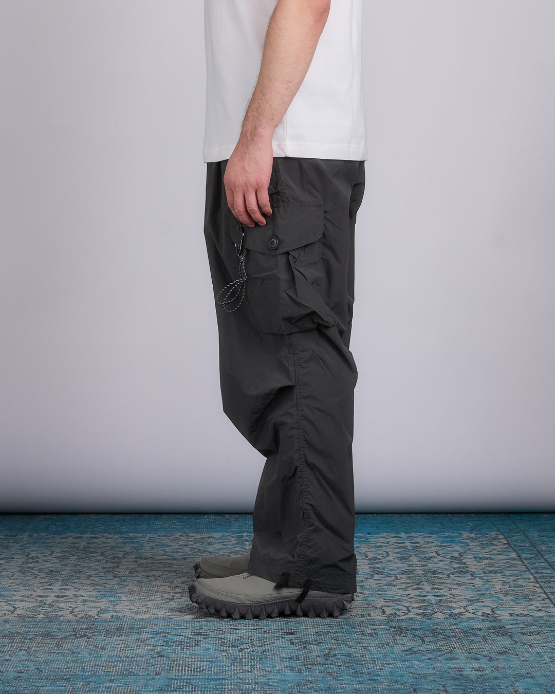 and wander Oversized Silhouette Cargo Pant Charcoal