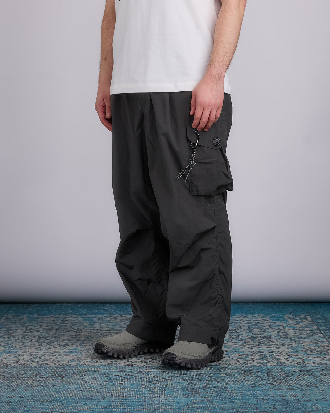 and wander Oversized Silhouette Cargo Pant Charcoal