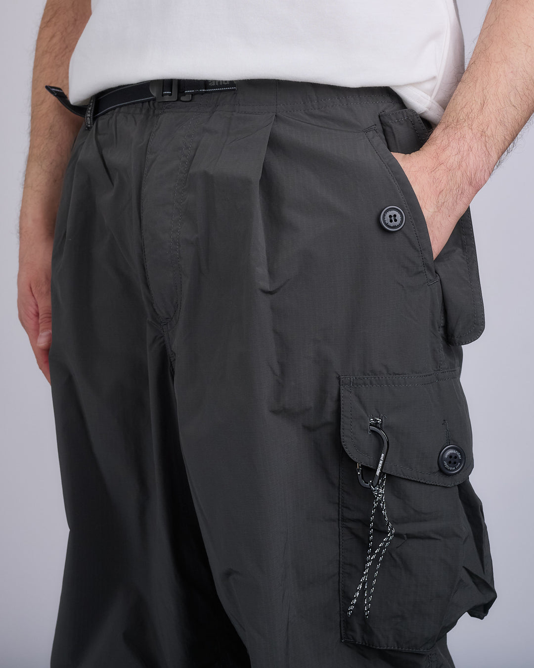 and wander Oversized Silhouette Cargo Pant Charcoal