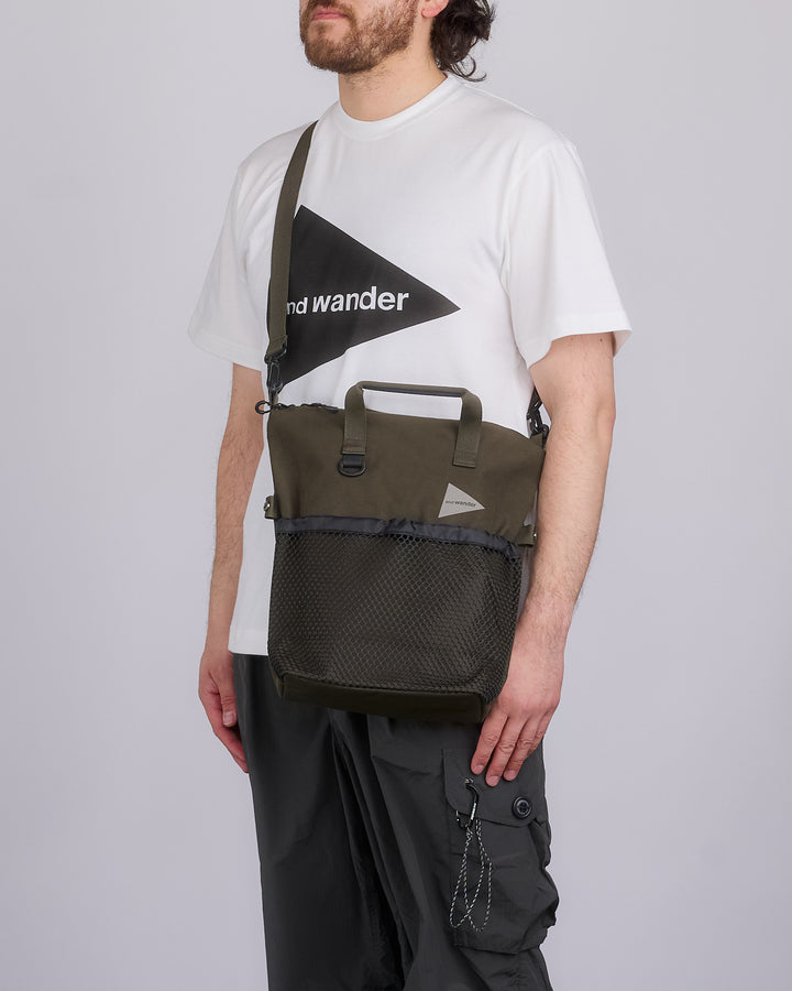 and wander PE/CO Two-Way Bag Dark Khaki