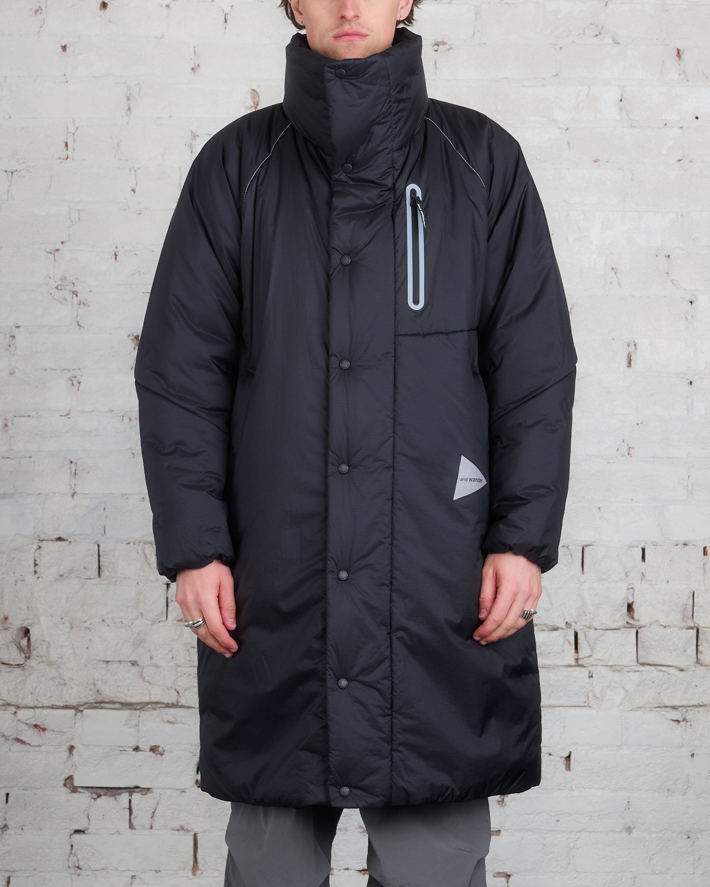 and wander Primaloft Black Ripstop Coat Black