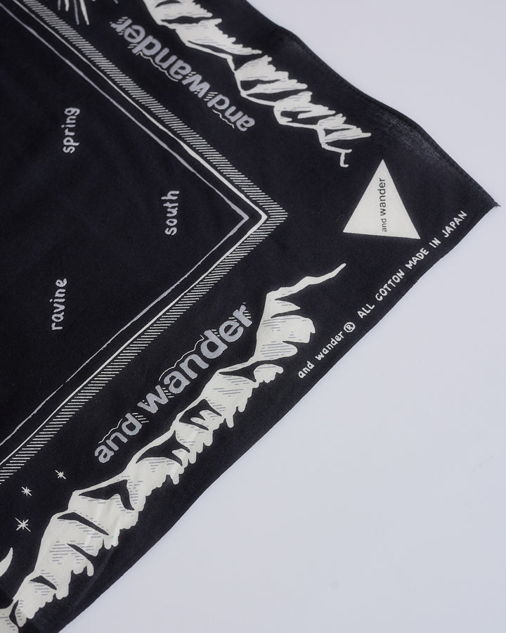 and wander Reflective Word Bandana Black