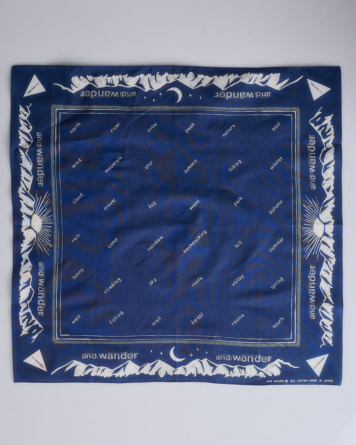 and wander Reflective Word Bandana Navy