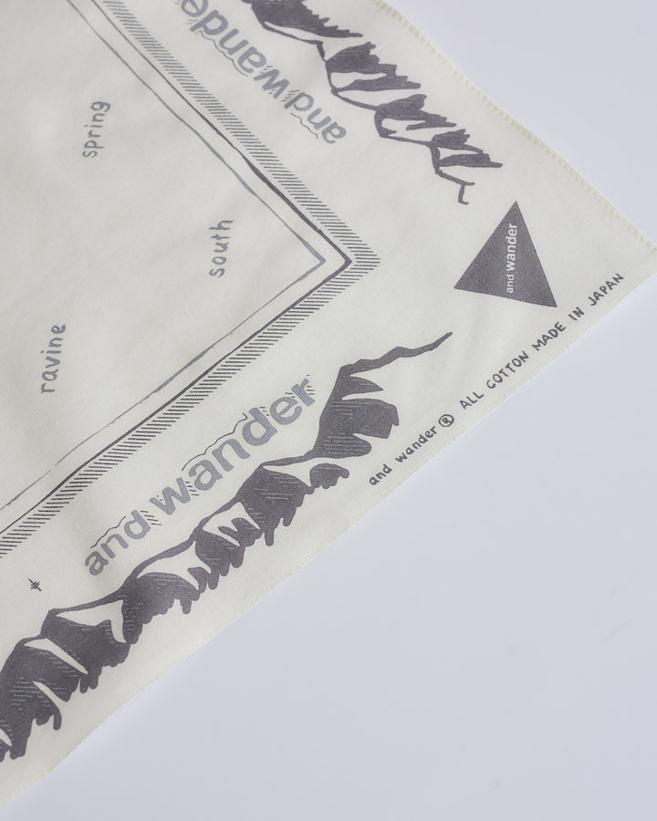 and wander Reflective Word Bandana Off White