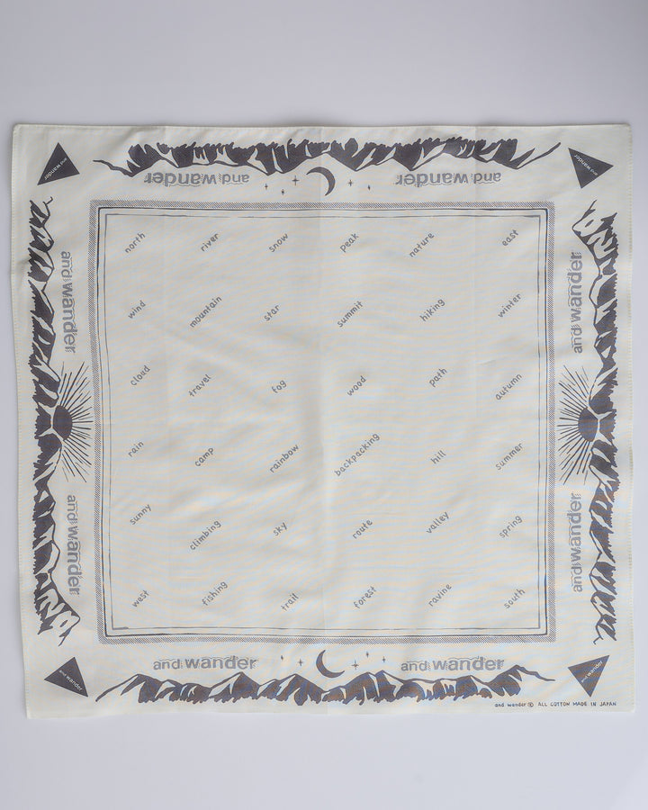 and wander Reflective Word Bandana Off White