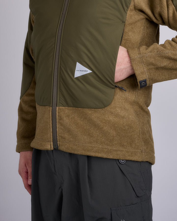 and wander Top Fleece Jacket Khaki