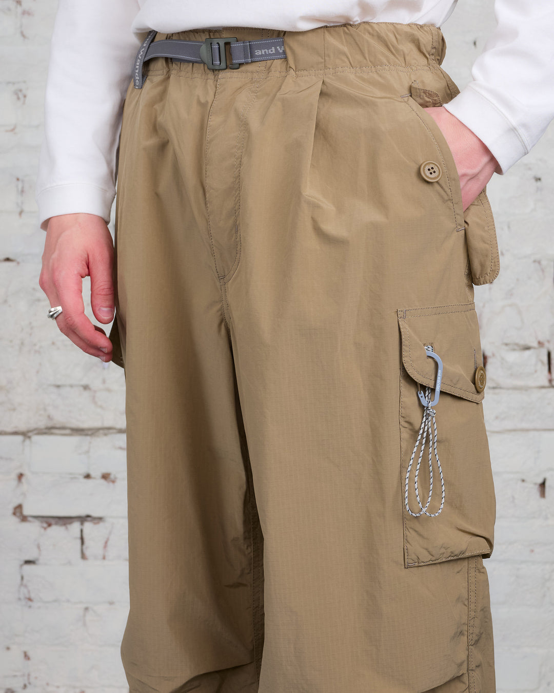 and wander Water Repellent Ripstop Oversized Cargo Pant Beige – LESS 17