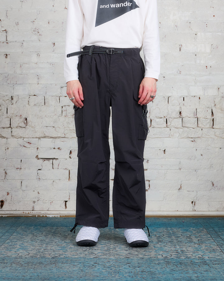 and wander Water Repellent Ripstop Oversized Cargo Pant Black
