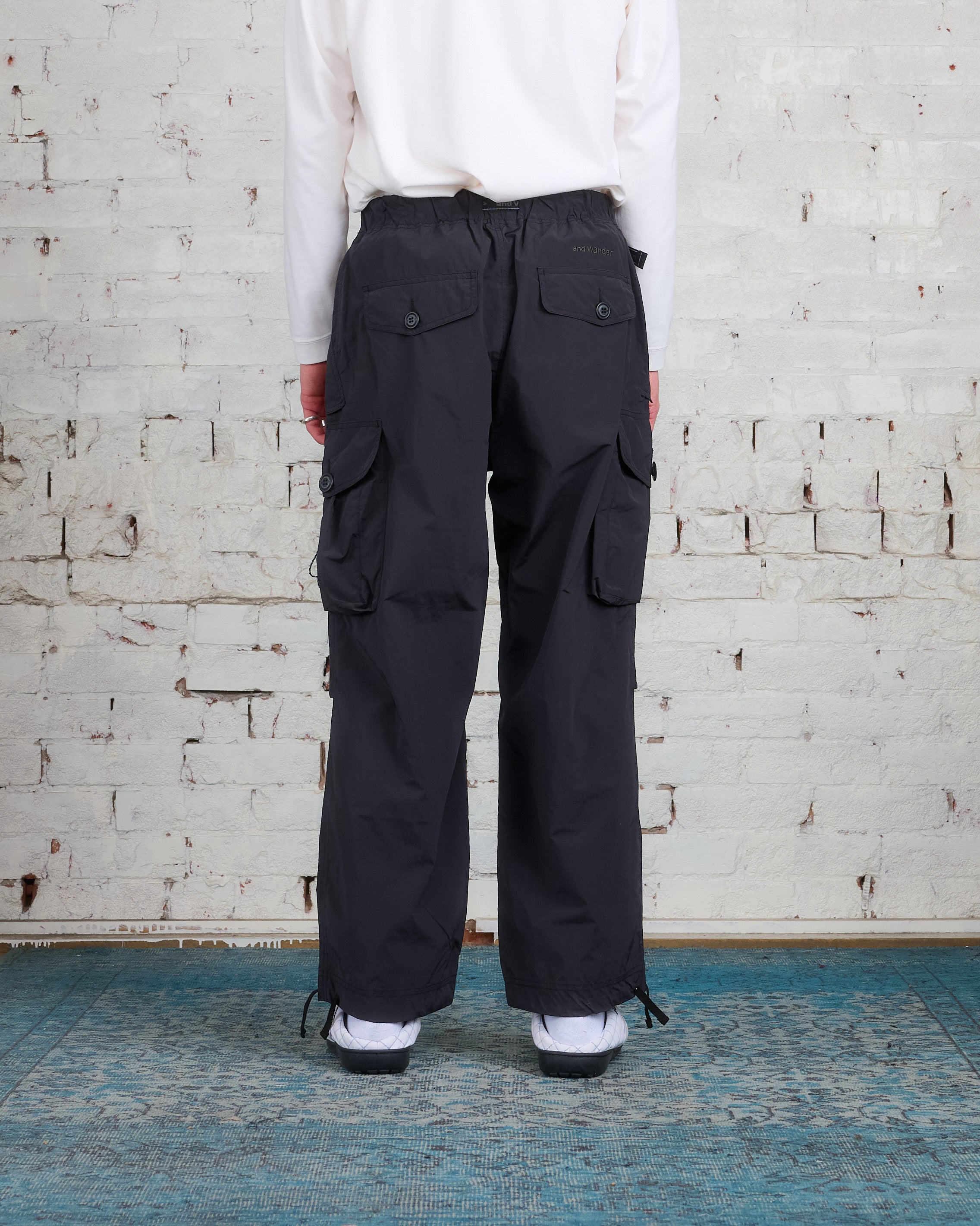 and wander Water Repellent Ripstop Oversized Cargo Pant Black