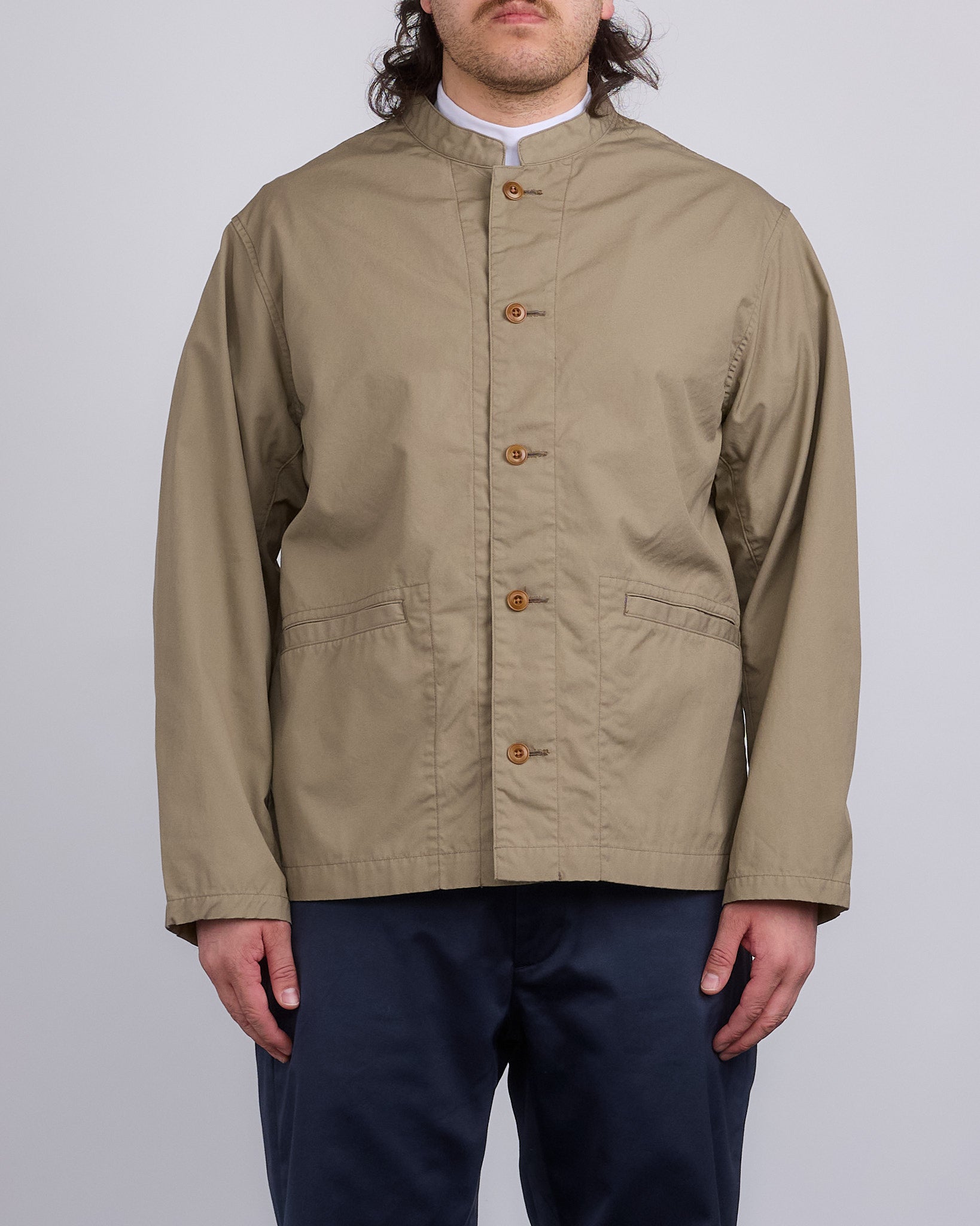 nanamica band collar jacket L ベージュ Band Collar Shirt Jacket – Taupe – COMMON