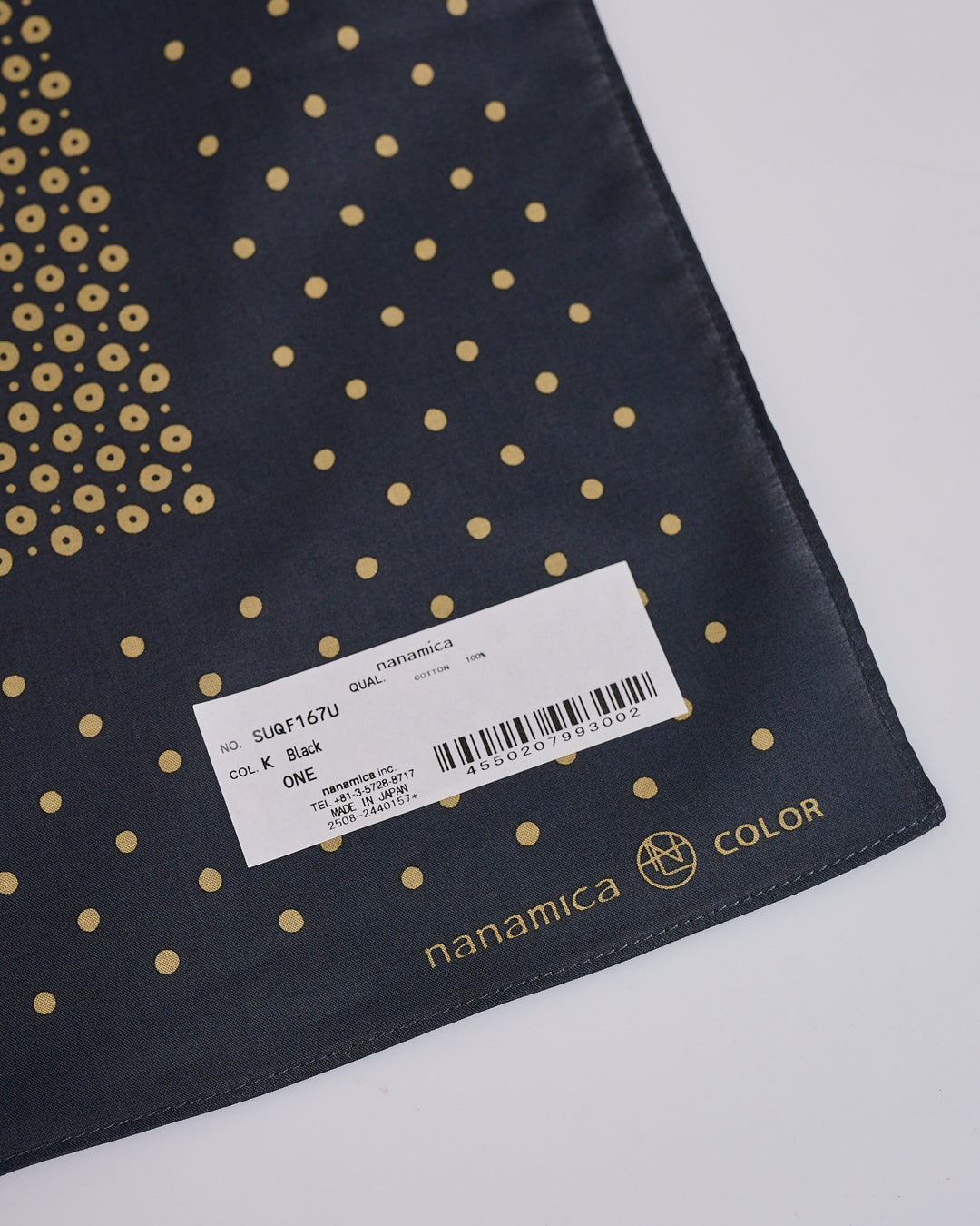 nanamica Cotton Lawn Bandana Black