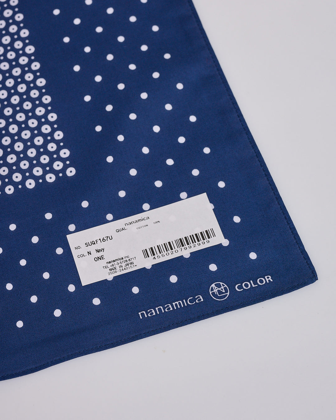 nanamica Cotton Lawn Bandana Navy