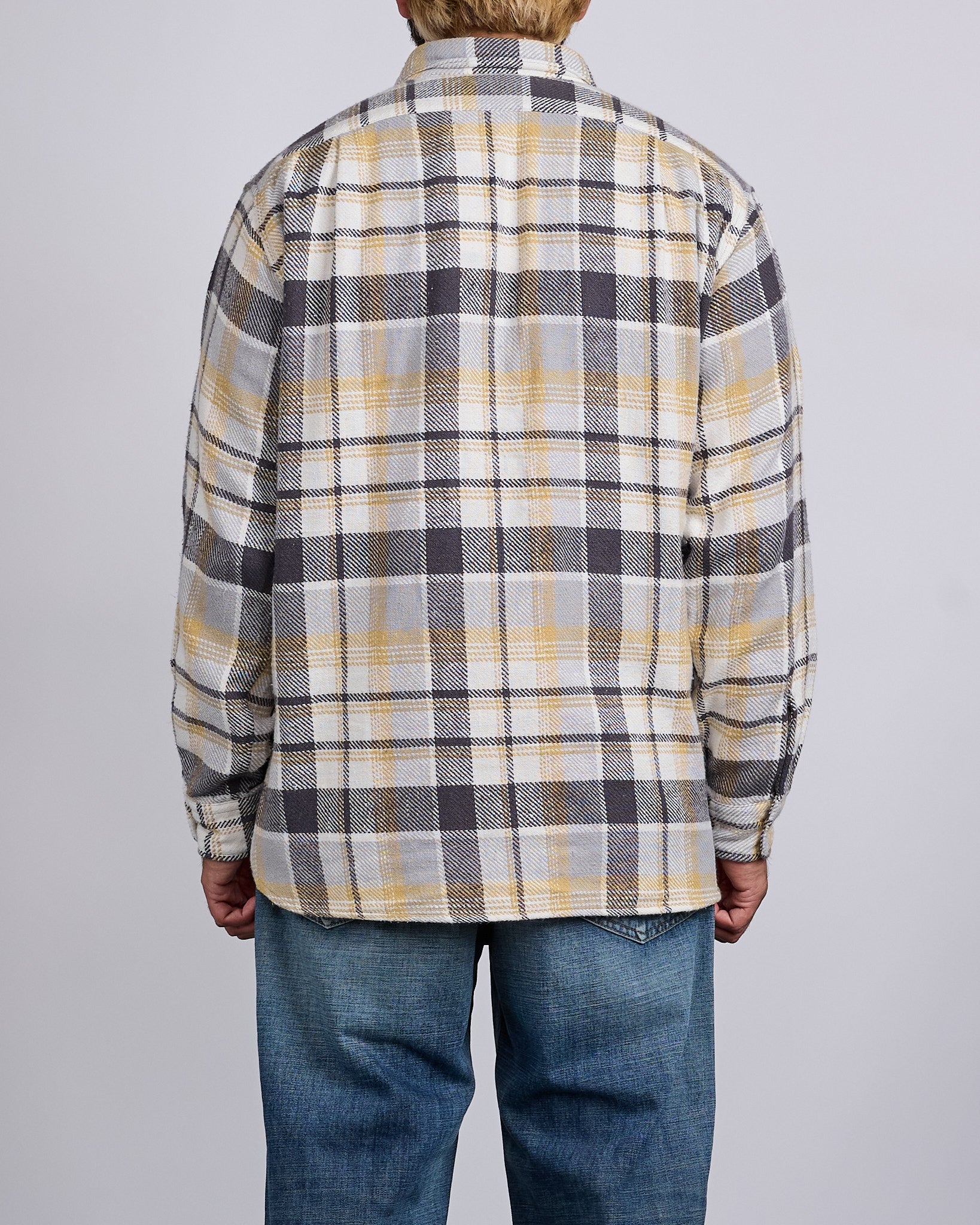 nanamica Heavy Flannel Button Shirt Gray Heather Plaid – LESS 17