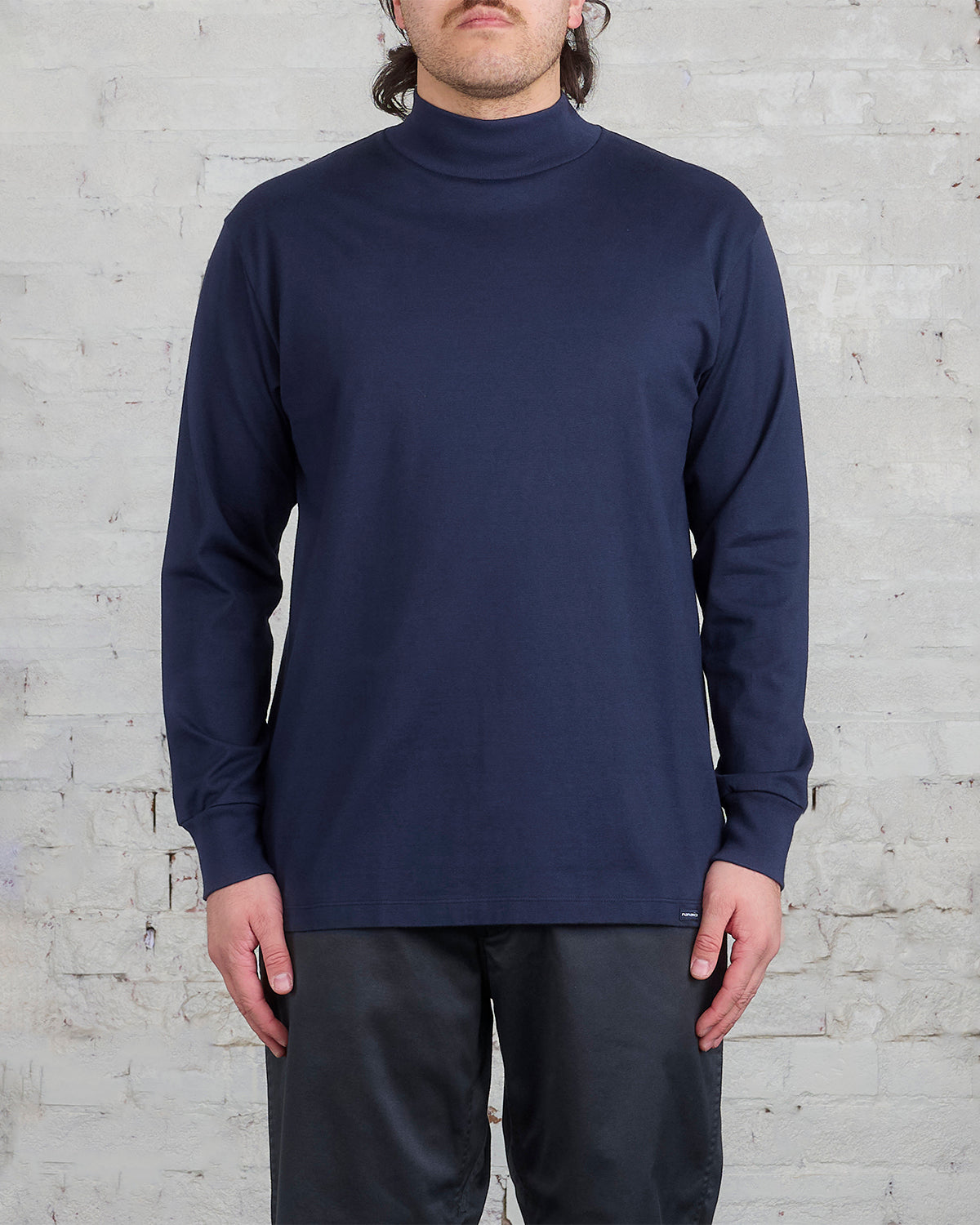 nanamica Long Sleeve Mock Neck T-Shirt Navy – LESS 17
