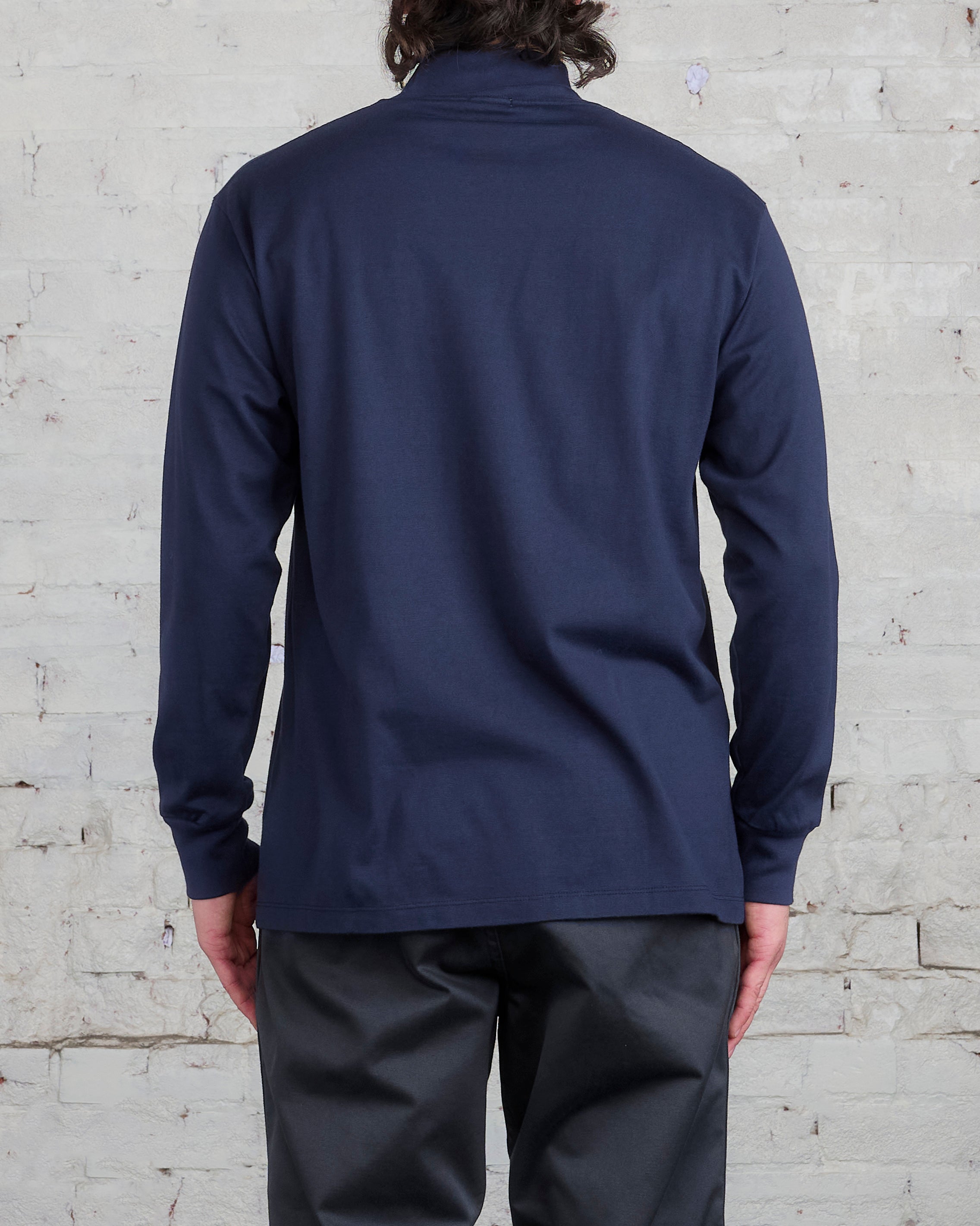 nanamica Long Sleeve Mock Neck T-Shirt Navy