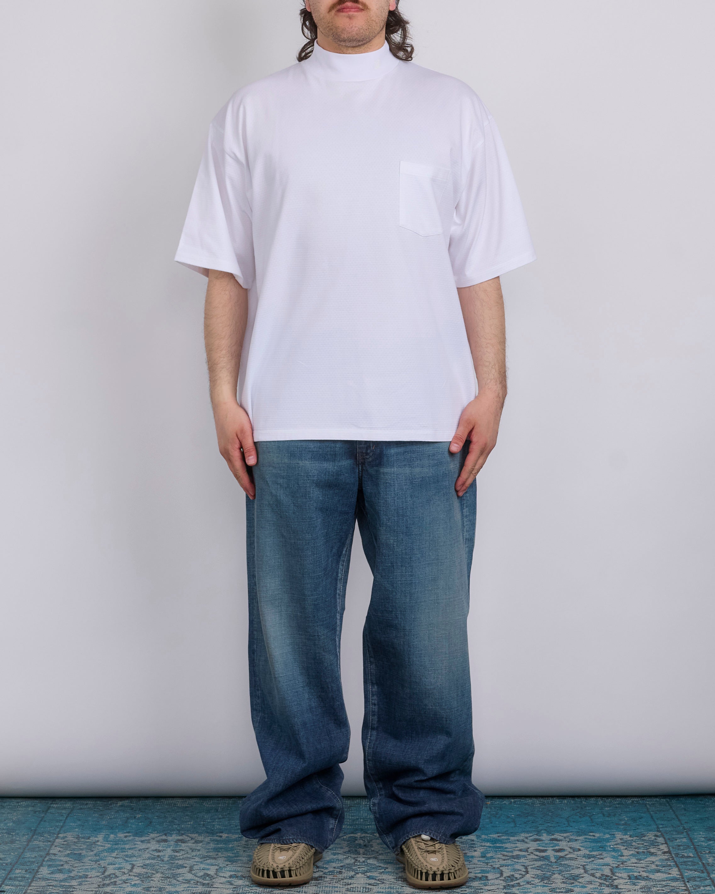 トップス Nanamica shirts nanamica Mock Neck Coolmax T-Shirt Off White – LESS 17
