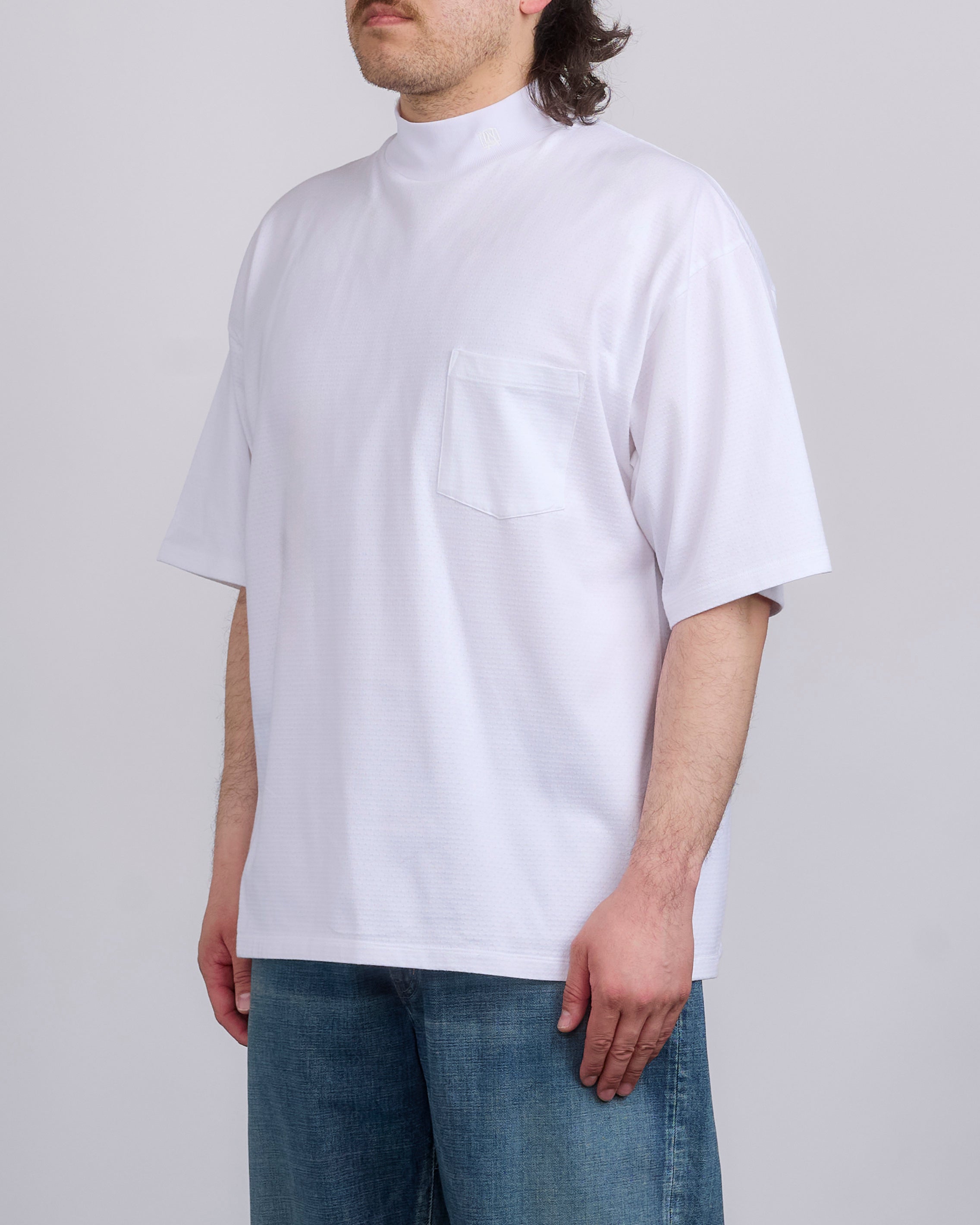 nanamica Mock Neck Coolmax T-Shirt Off White – LESS 17