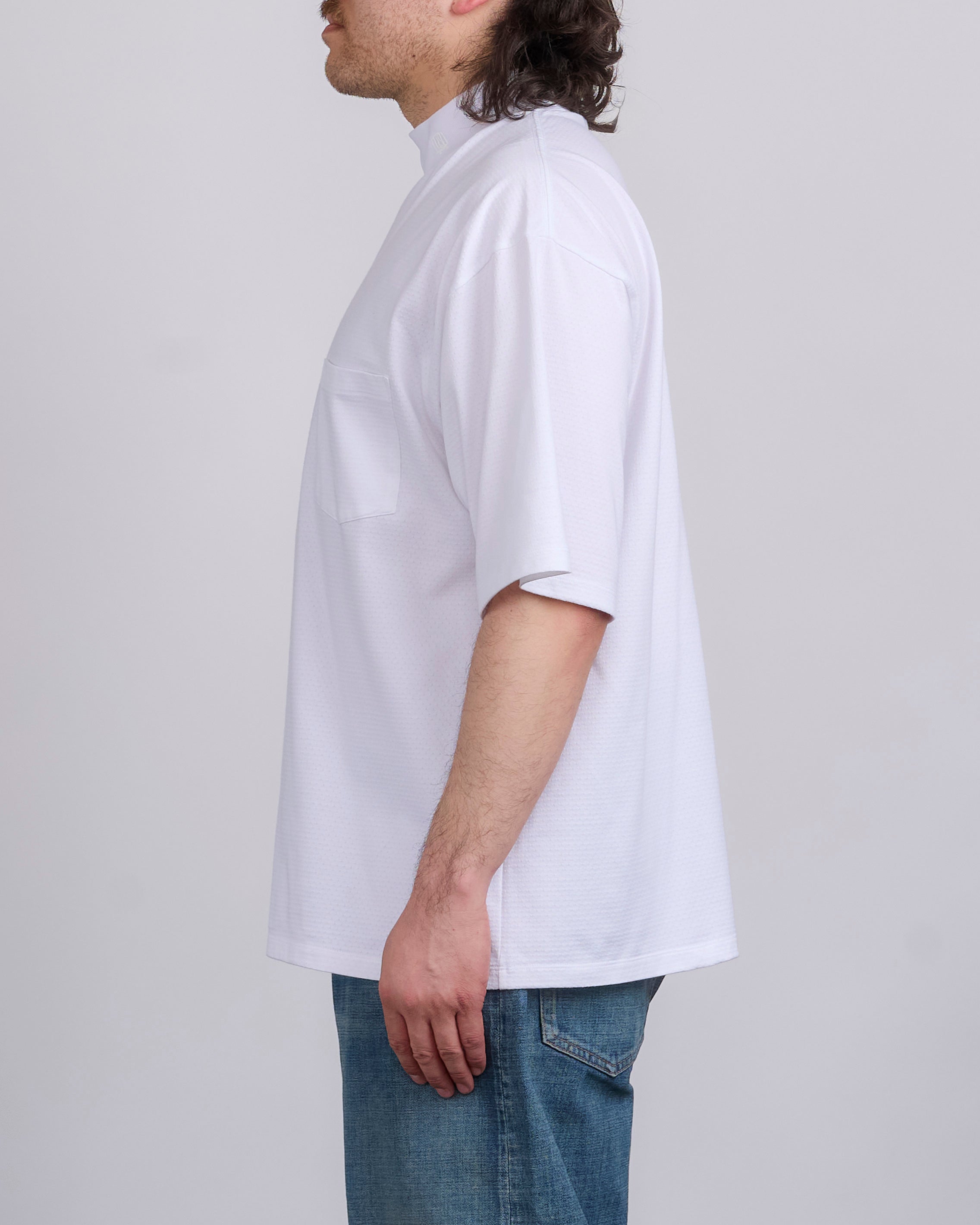 nanamica Mock Neck Coolmax T-Shirt Off White – LESS 17