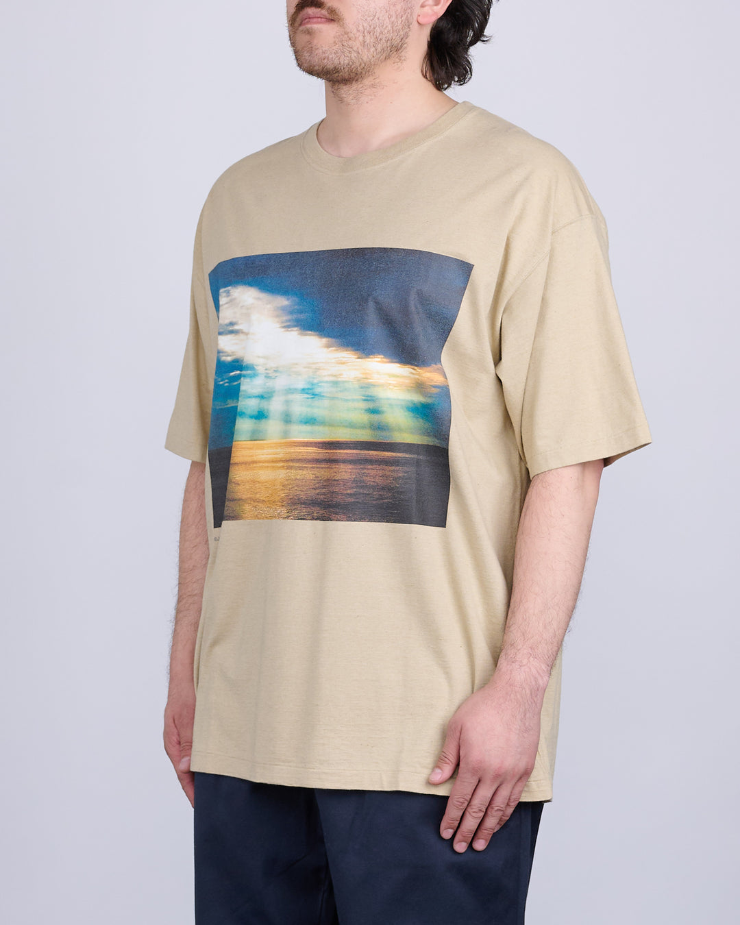 nanamica OOAL Photo Print T-Shirt Beige