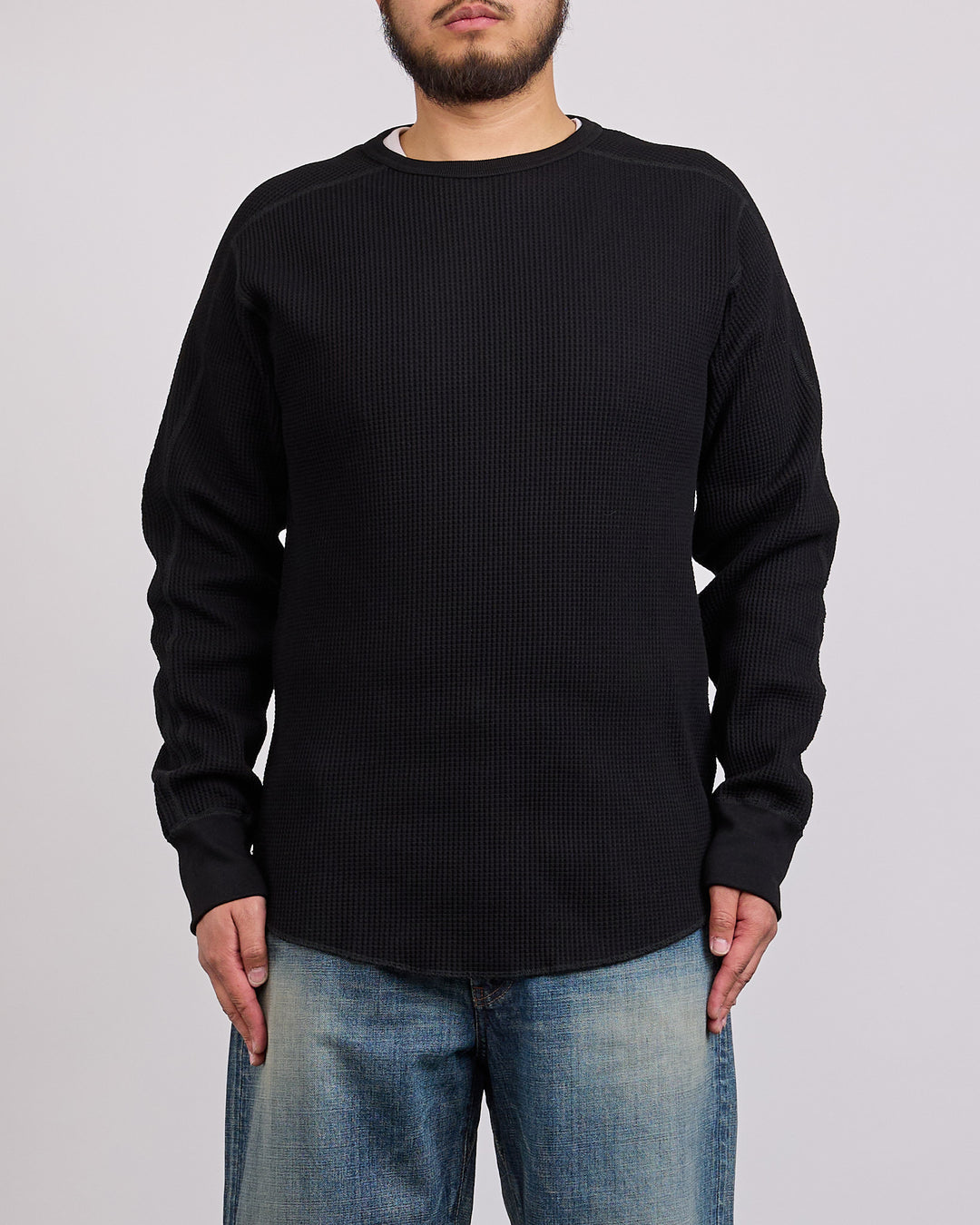 nanamica Thermal Waffle Crewneck Black