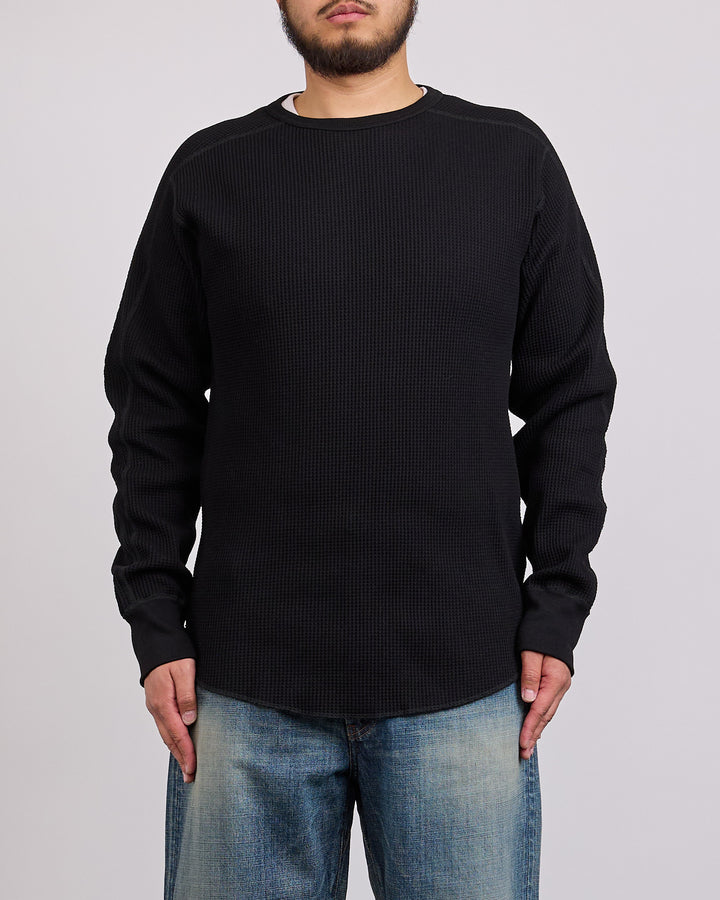 nanamica Thermal Waffle Crewneck Black