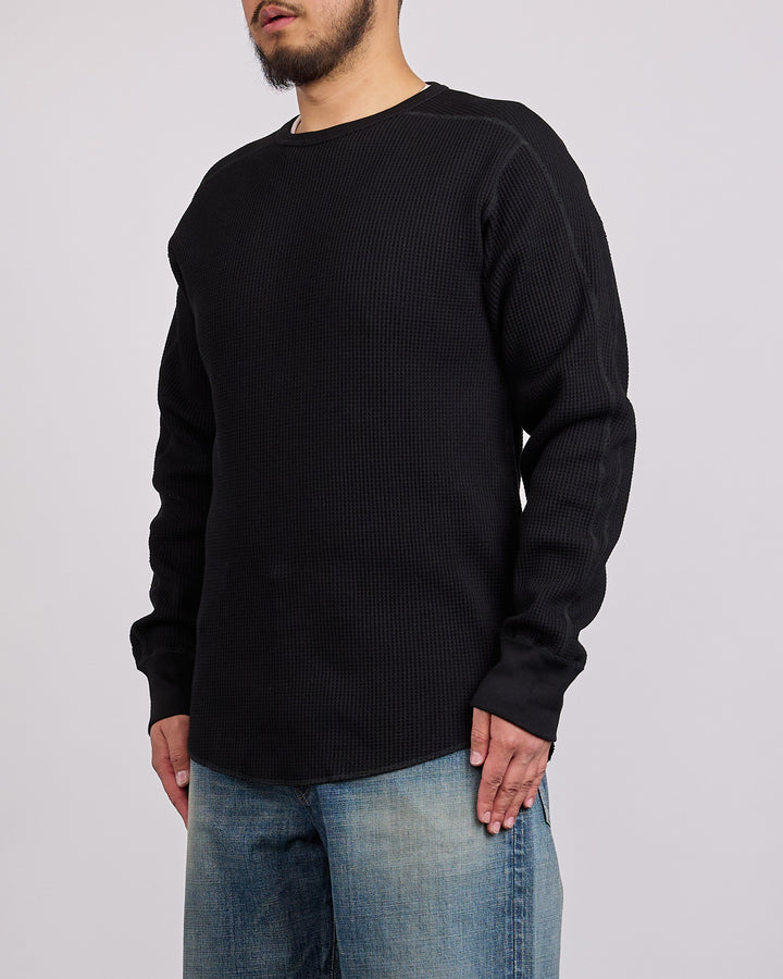 nanamica Thermal Waffle Crewneck Black