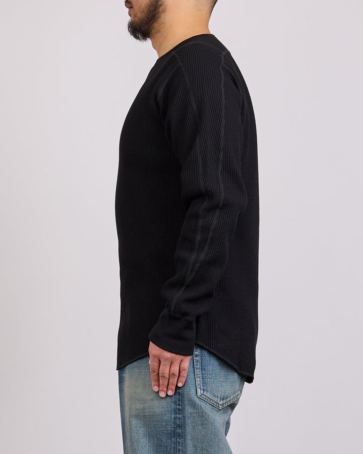 nanamica Thermal Waffle Crewneck Black