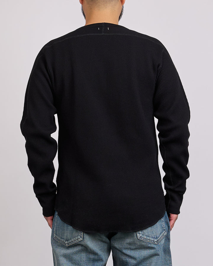 nanamica Thermal Waffle Crewneck Black