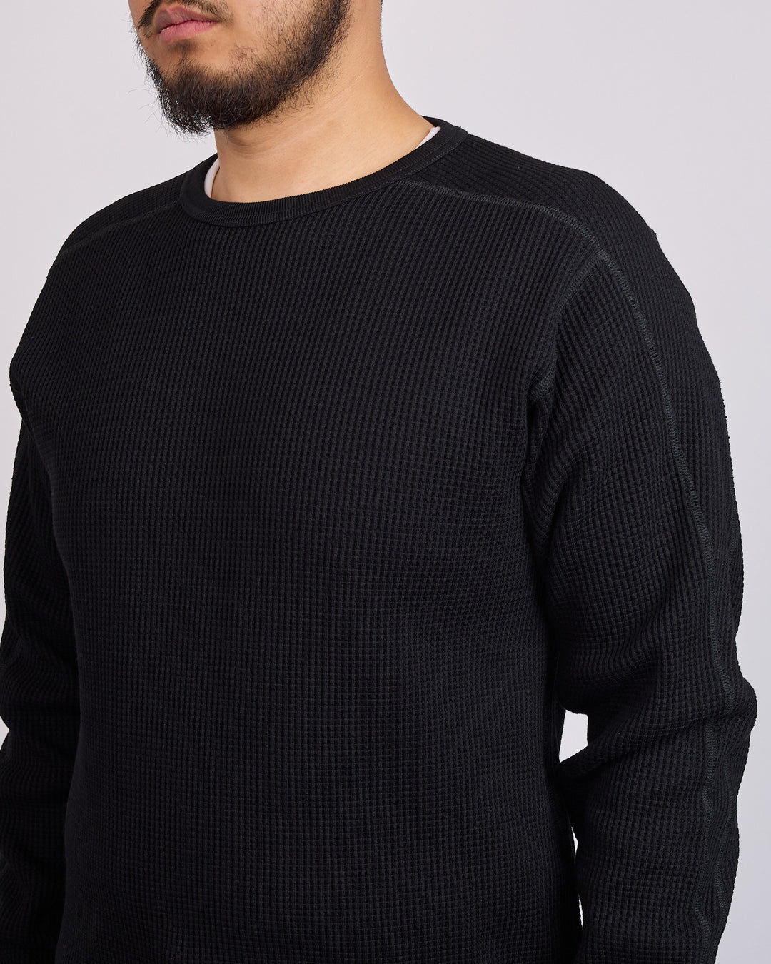 nanamica Thermal Waffle Crewneck Black