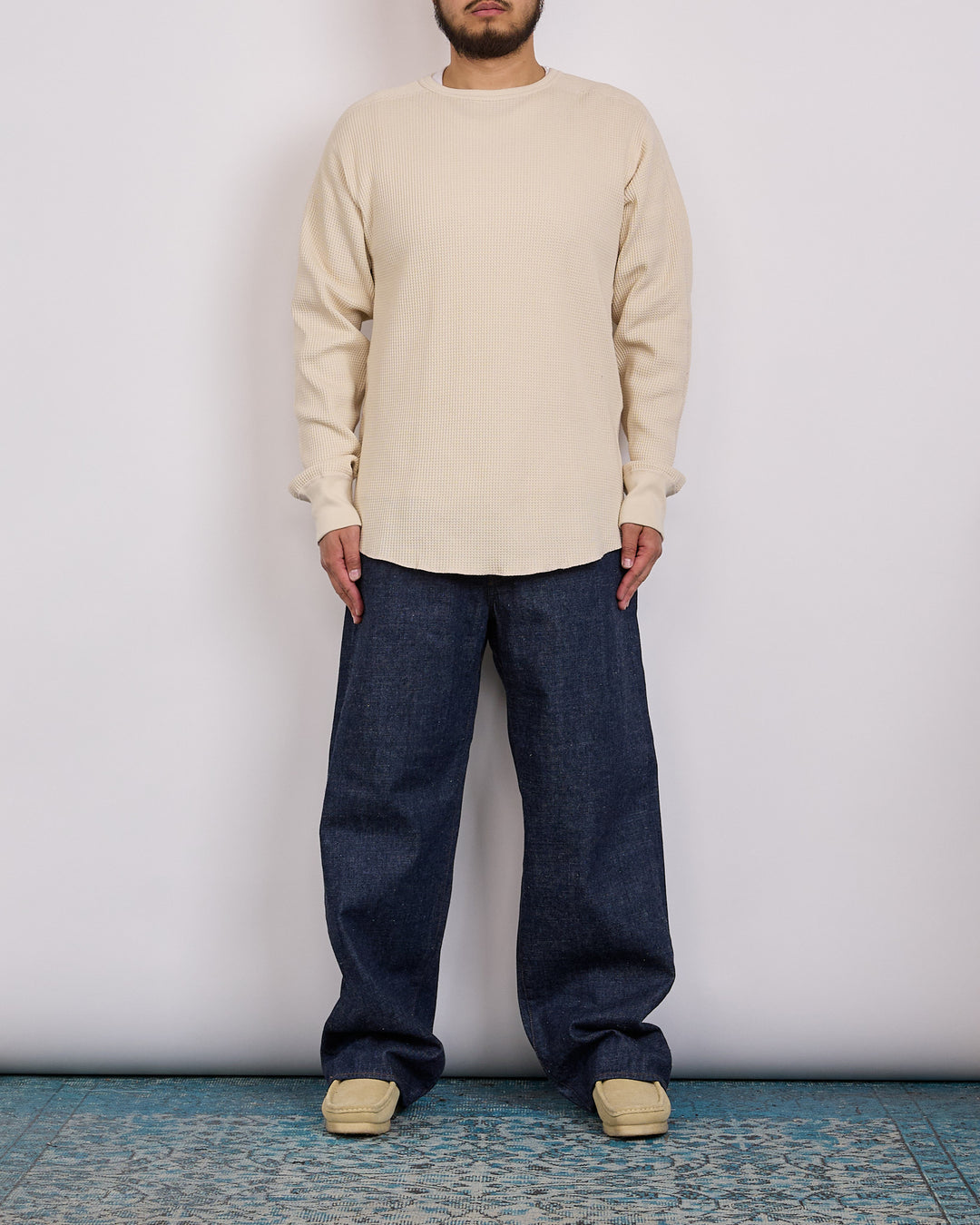 nanamica Thermal Waffle Crewneck Natural