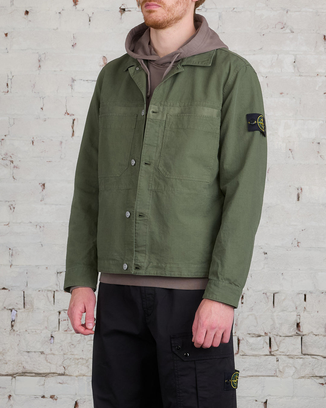 Stone Island GD Cotton Ripstop Overshirt Musk