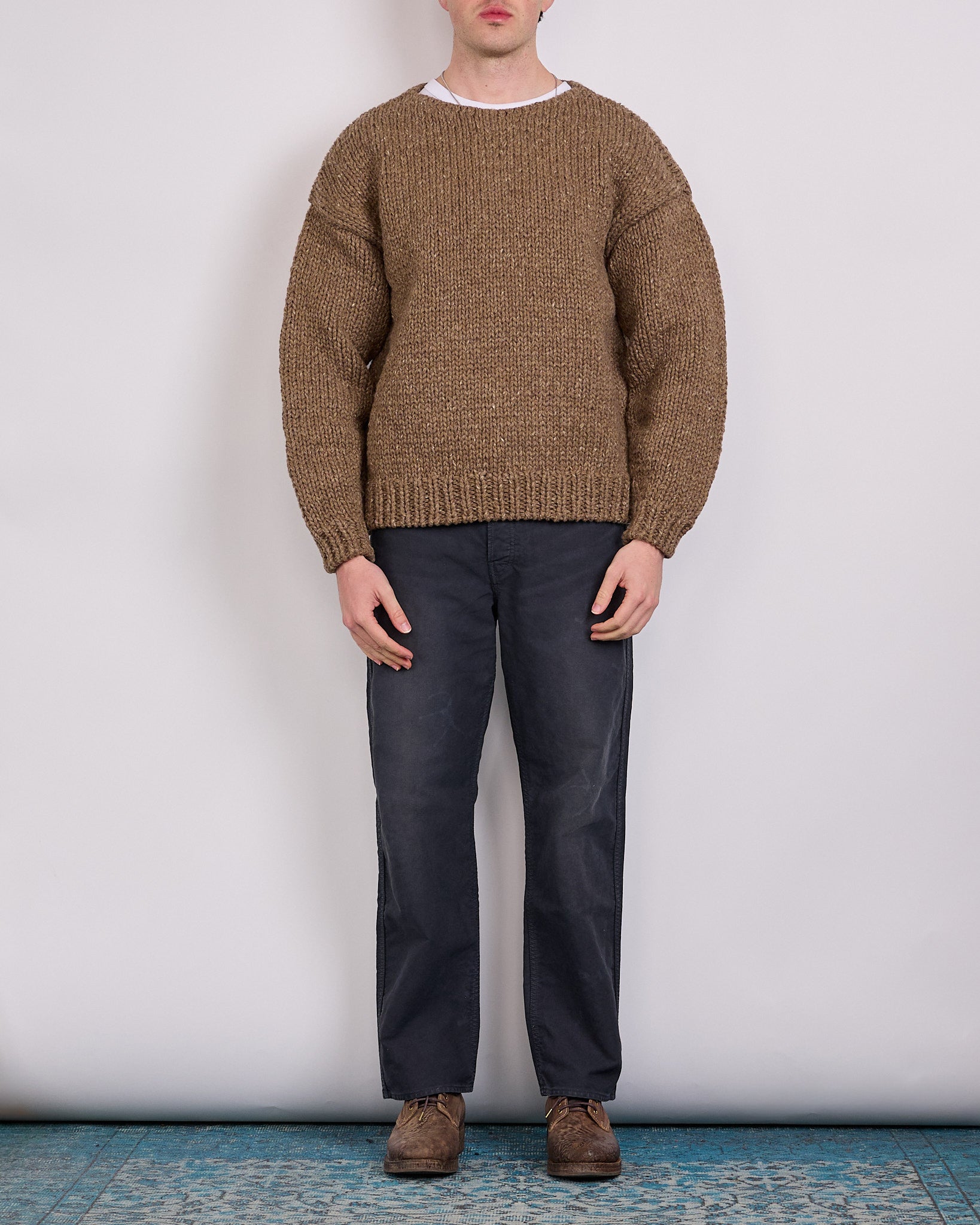 visvim Amplus Boatneck Hand Knit Sweater Brown – LESS 17