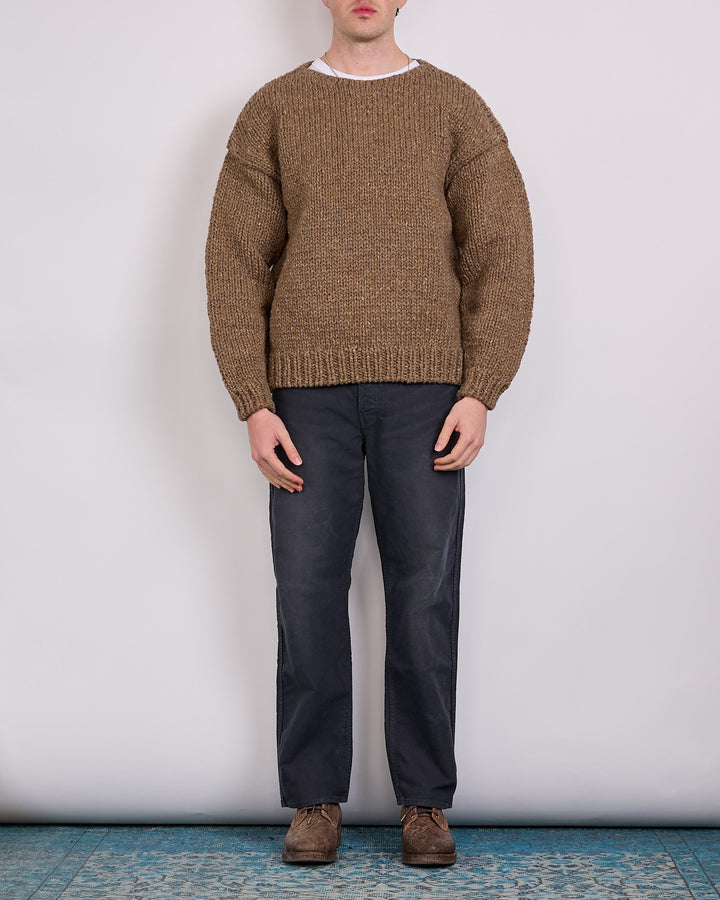 visvim Amplus Boatneck Hand Knit Sweater Brown