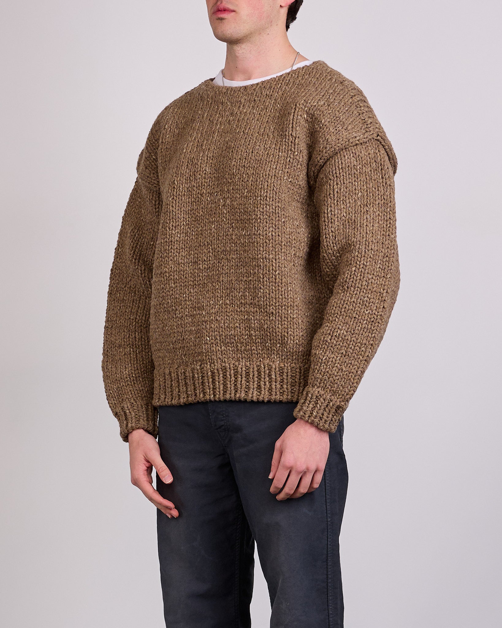 visvim Amplus Boatneck Hand Knit Sweater Brown – LESS 17