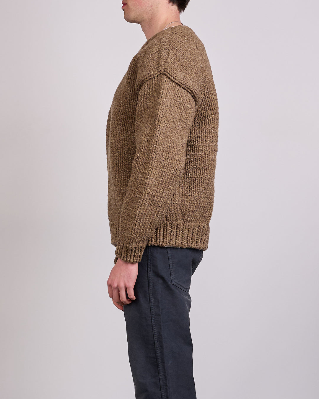 visvim Amplus Boatneck Hand Knit Sweater Brown