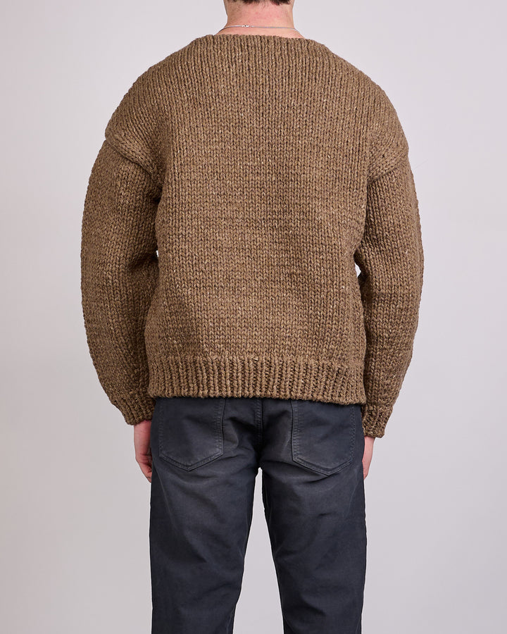 visvim Amplus Boatneck Hand Knit Sweater Brown